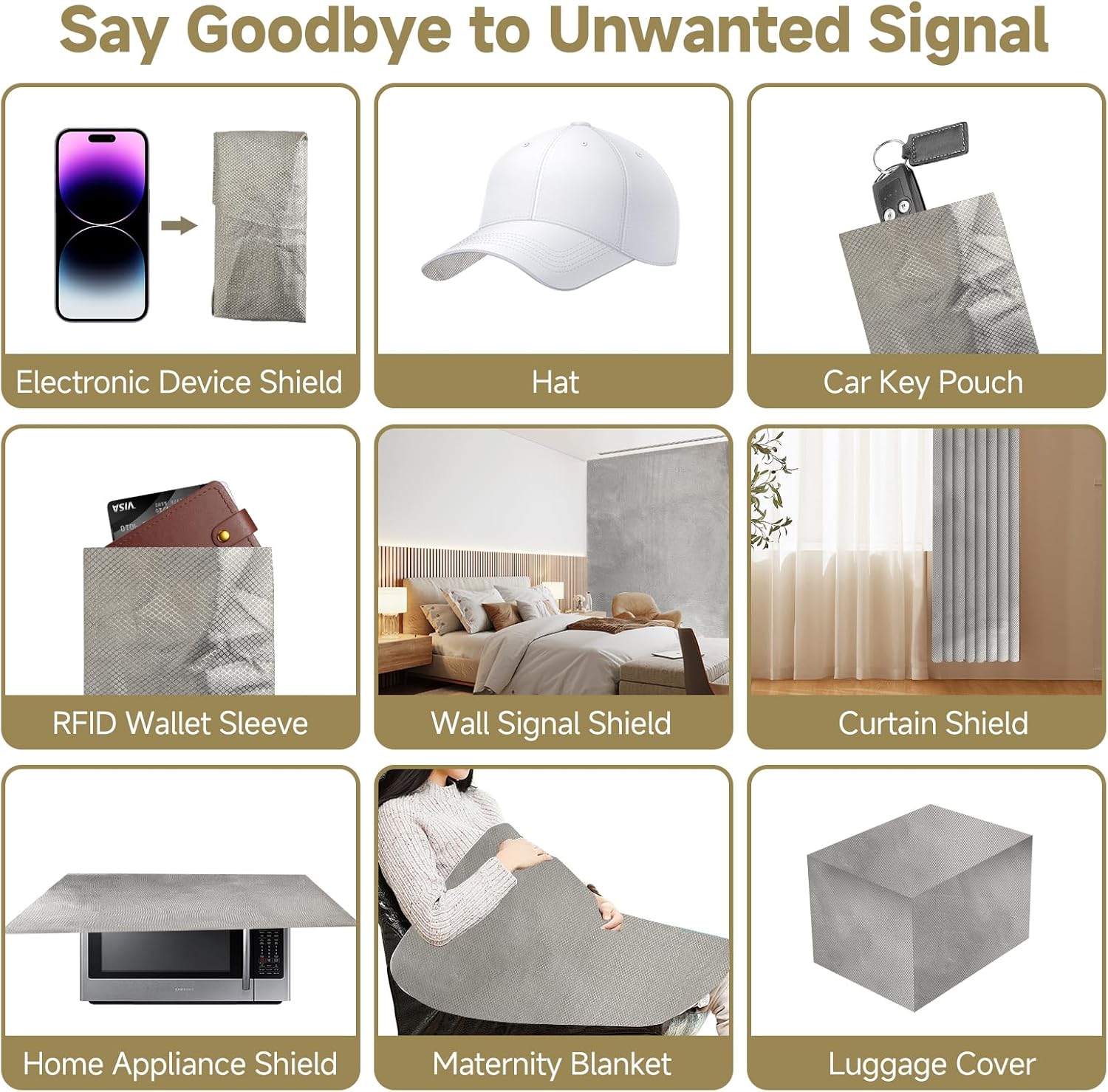 Tissu de blindage anti-radiations électromagnétiques pour bloquer les signaux RFID,Wi-Fi,RF,LFet EMI,tissu de blindage hautement conducteur 1.1*3M. - 5