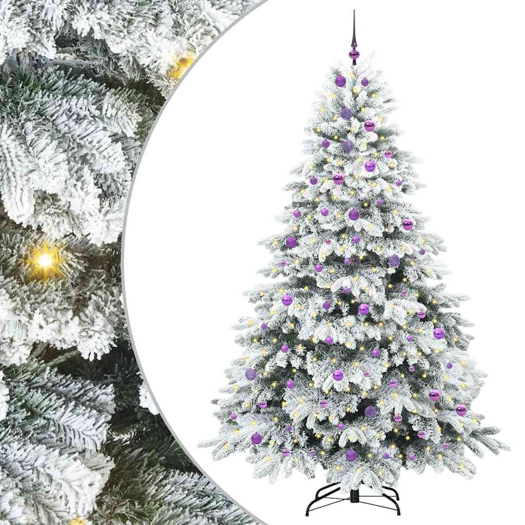 Sztuczna choinka z 300 diodami LED Zielony 240 cm PE i PVC