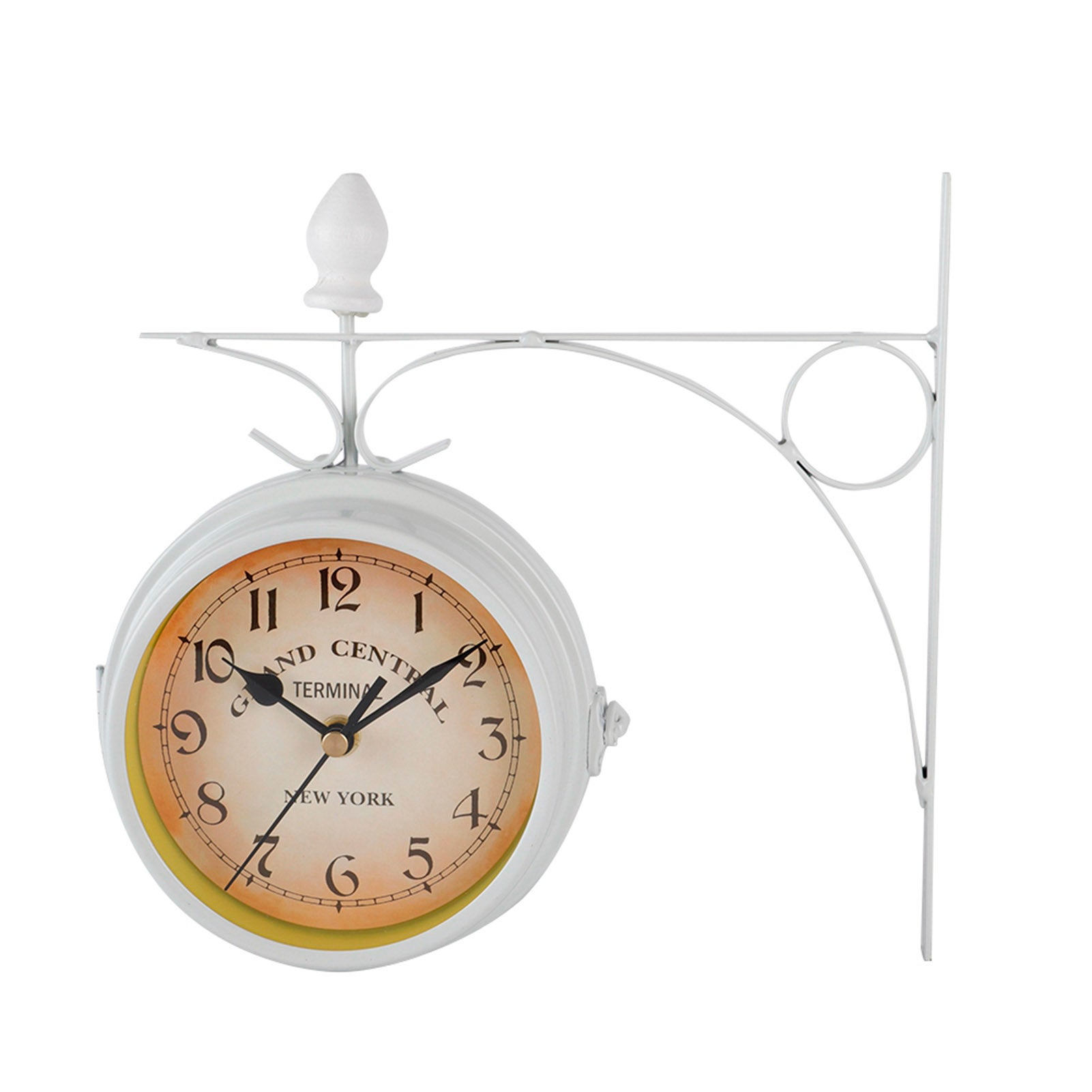 Reloj de pared retro de doble cara - decoración del hogar de metal