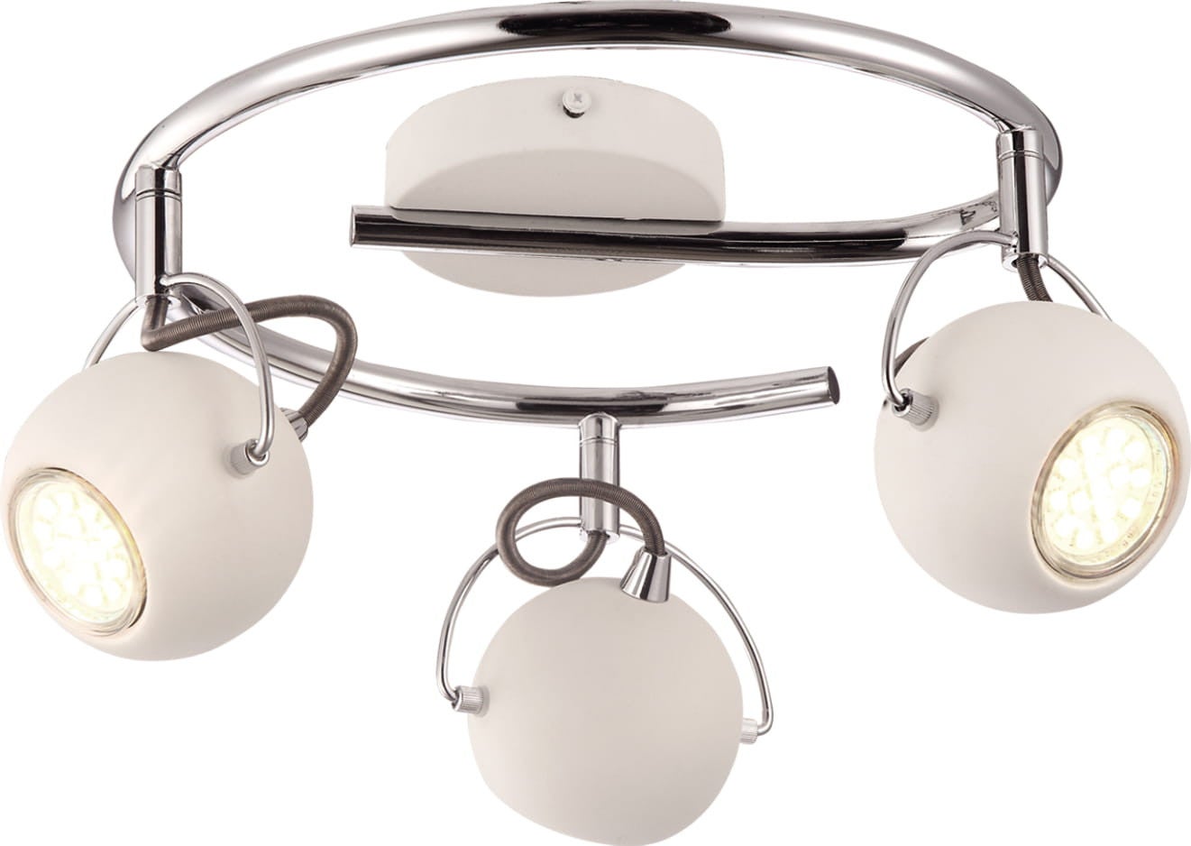 Lampa sufitowa wisząca Salva biała chromowana 3xGU10x3W wym: 17 x 36 x 36 cm metal Kaja