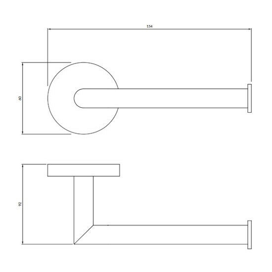 Porte Rouleau Papier Wc Ou Serviettes Modern Project doré Brossé Matière Laiton - 3