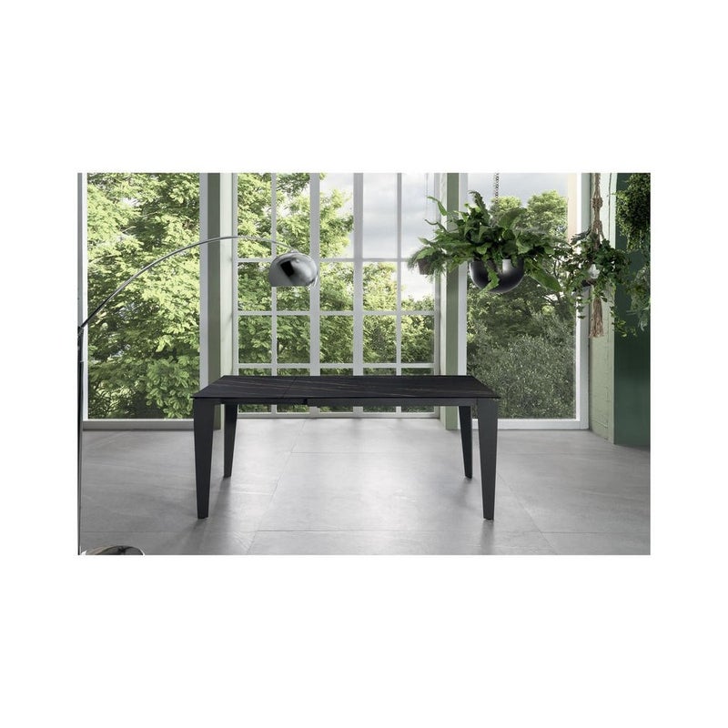 Rozkładany stół od 120 cm do 170 cm Nowoczesny blat ceramiczny na szkle hartowanym Portoro