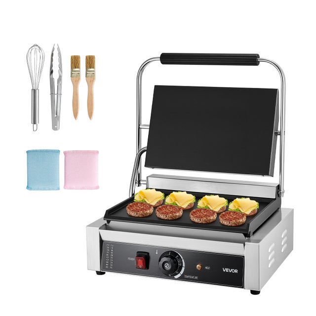 Grill kontaktowy do panini VEVOR profesjonalny stal nierdzewna regulacja temperatury 50 do 300 C gastronomia