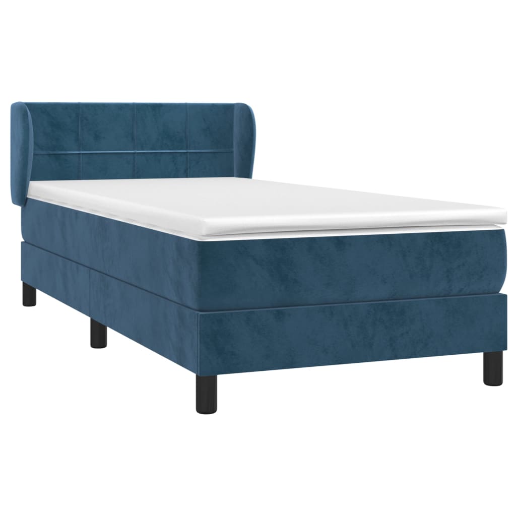 Sommier à lattes de lit avec matelas Bleu foncé 100x200 cm - 3