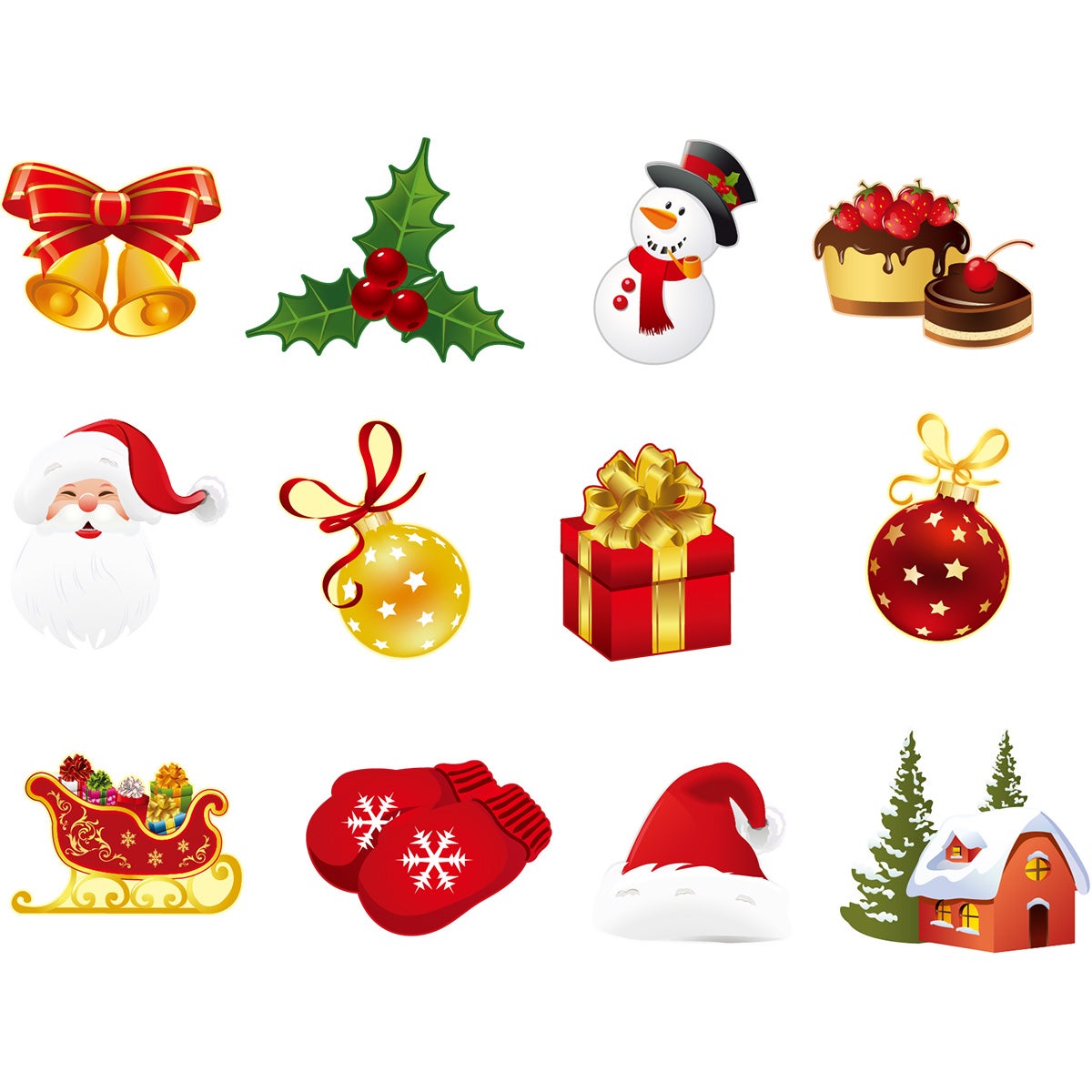 Sticker Noël les plaisirs de Noël - Autocollants stickers adhésifs noël - décoration fêtes - 40x50cm - 4