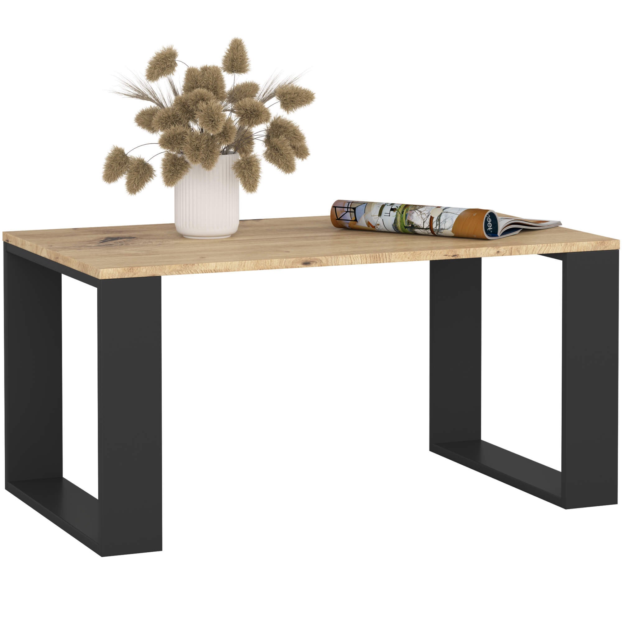 Stolik kawowy AKORD NOX Dąb Artisan 92 cm nogi kolor Czarny 92x53x45 cm