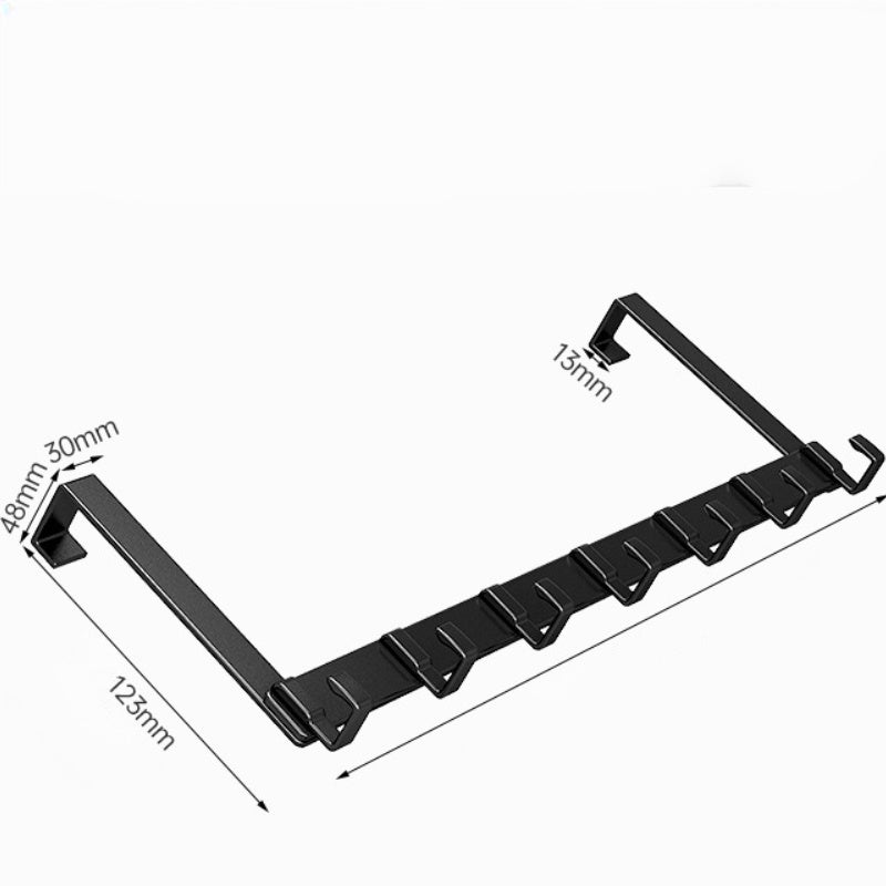 Crochet de Porte Amovible pour Organisation d'Entrée, Sans Perçage 6 crochets, Crochet porte-manteau mural, rangement suspendu - 6