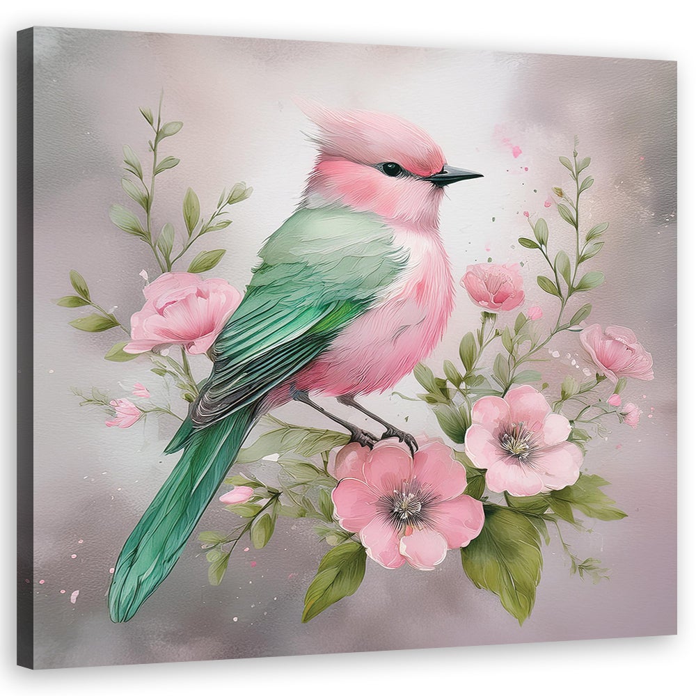 Obraz na płótnie, Zwierzęta Shabby Chic Ptak 30x30