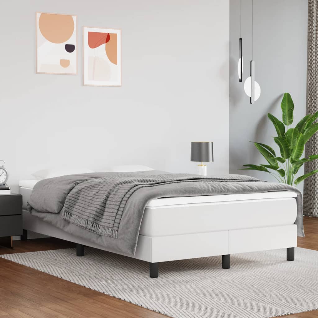 Materac kieszeniowy, średnia twardość, biały, 120x200x20 cm, sztuczna skóra vidaXL