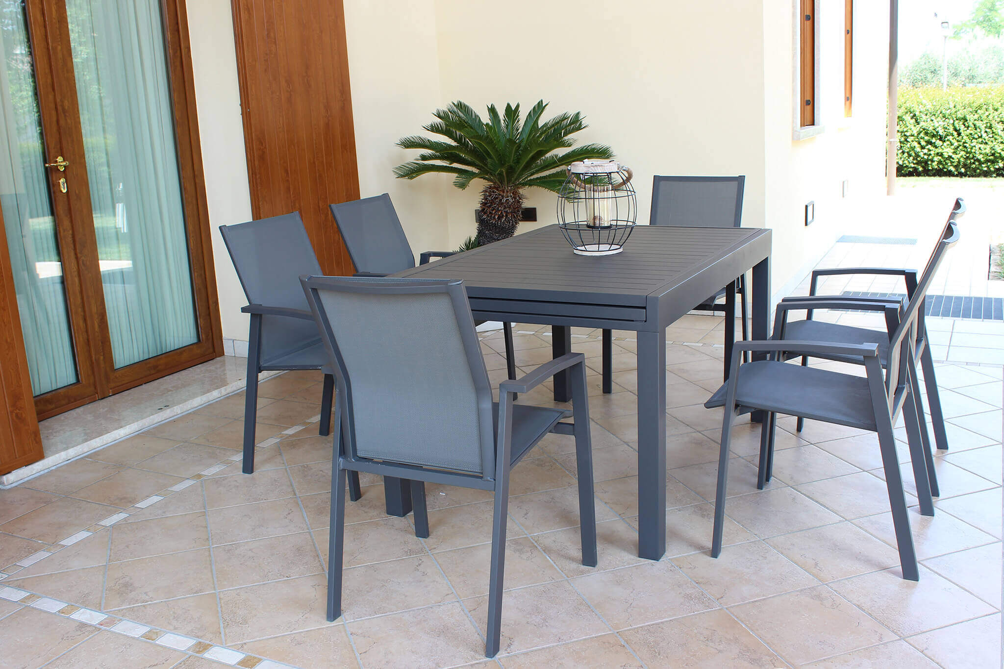 Tavolo allungabile in alluminio 135/270x90x75h cm colore Bianco mod. Hawaii - 6