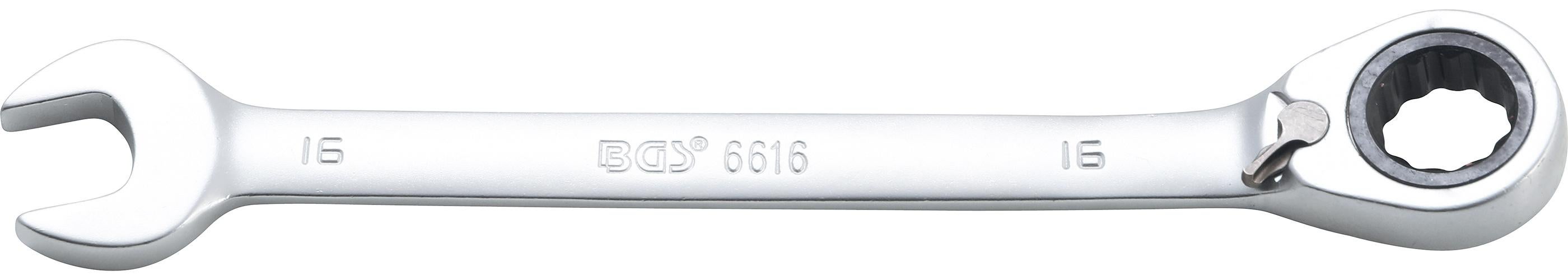 Klucz grzechotkowy BGS płasko-oczkowy przełączalny SW 16 mm - 6616