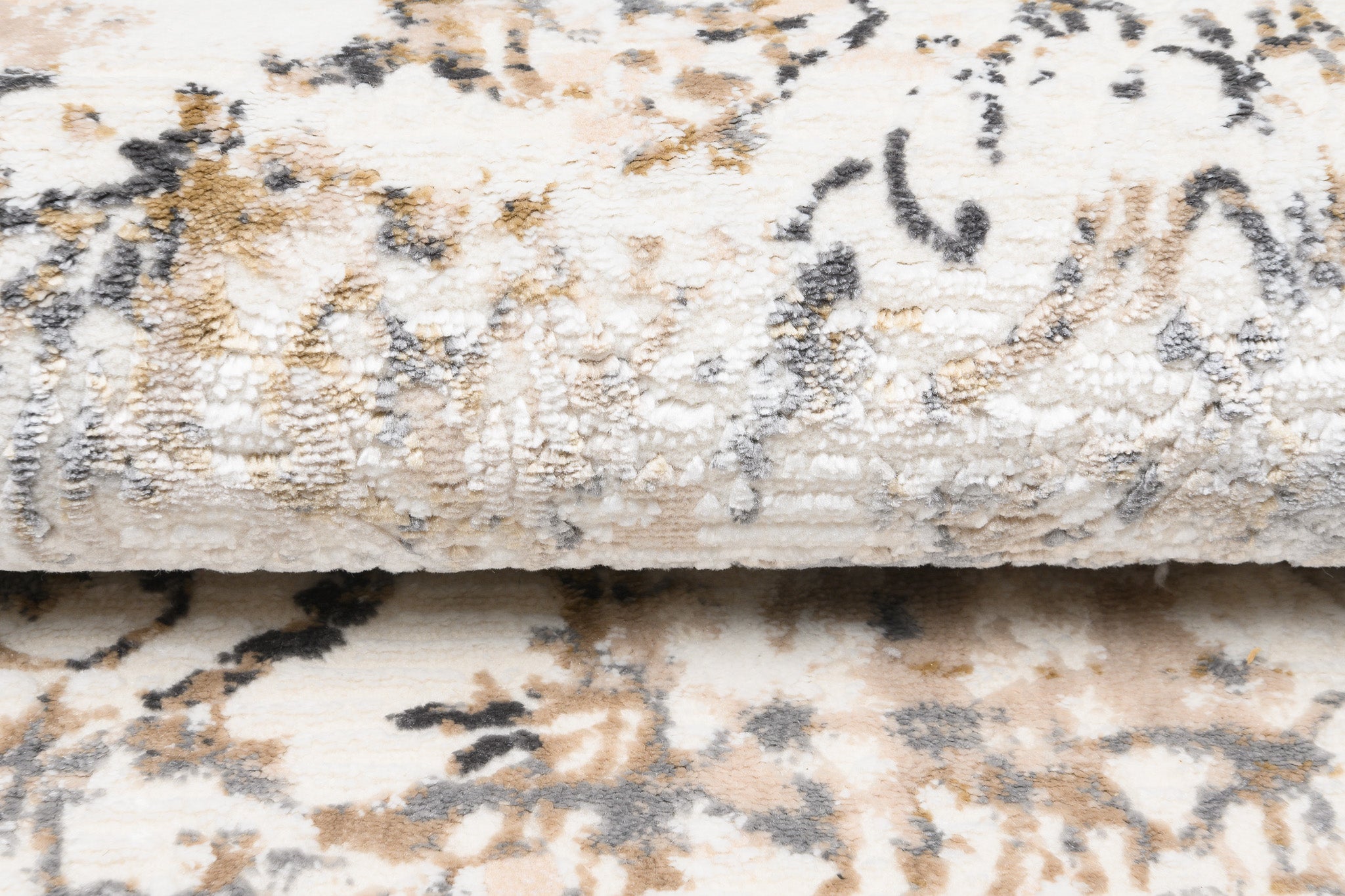 TAPISO Hera Tapis Salon Chambre Brillant Crème Beige Gris Vintage Floral Ornamental Moucheté Effet 3D OEKO-TEX 80 x 150 cm - 4