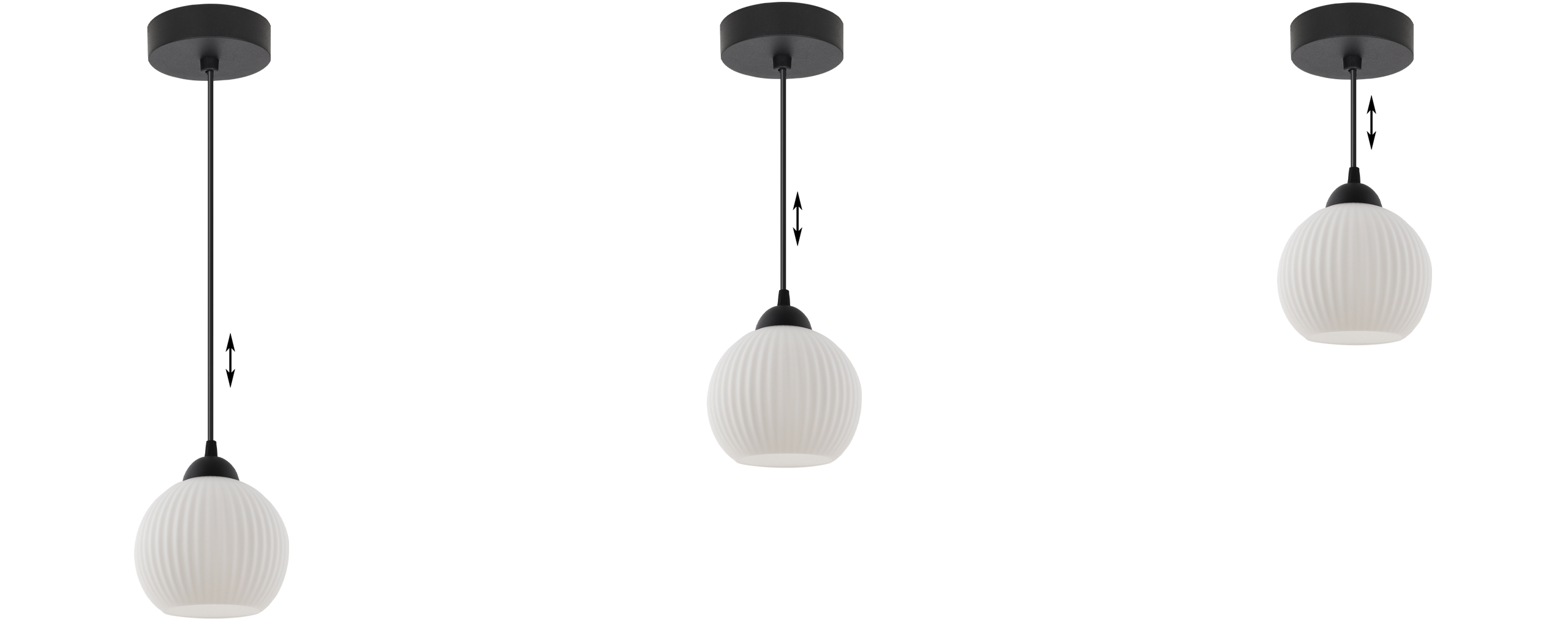 Lampa sufitowa wisząca Riffle loft 1xE27 klosz kula czarna/biała Light Home LH - 5