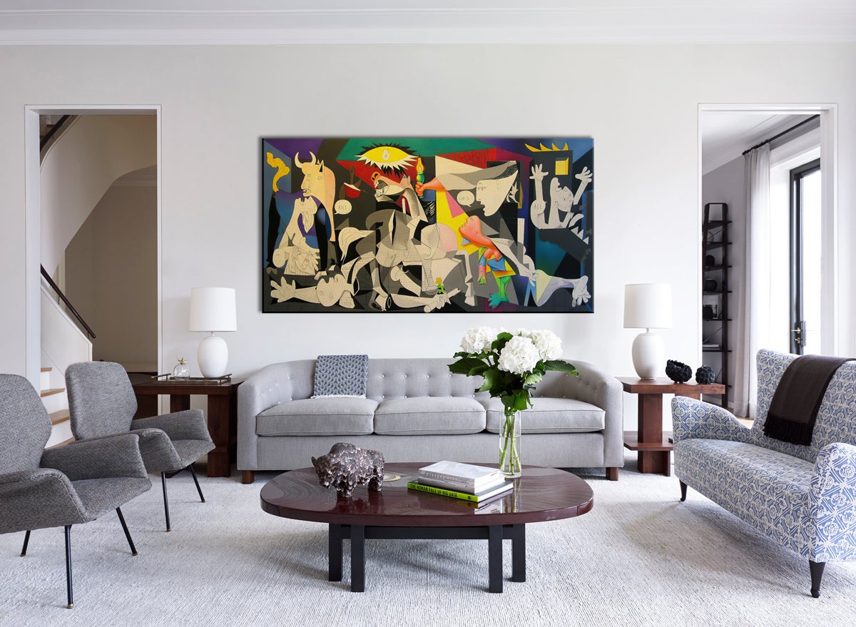 Guernicolor - Peinture contemporaine sur toile sur châssis en bois mesurant 110x50 cm - 2