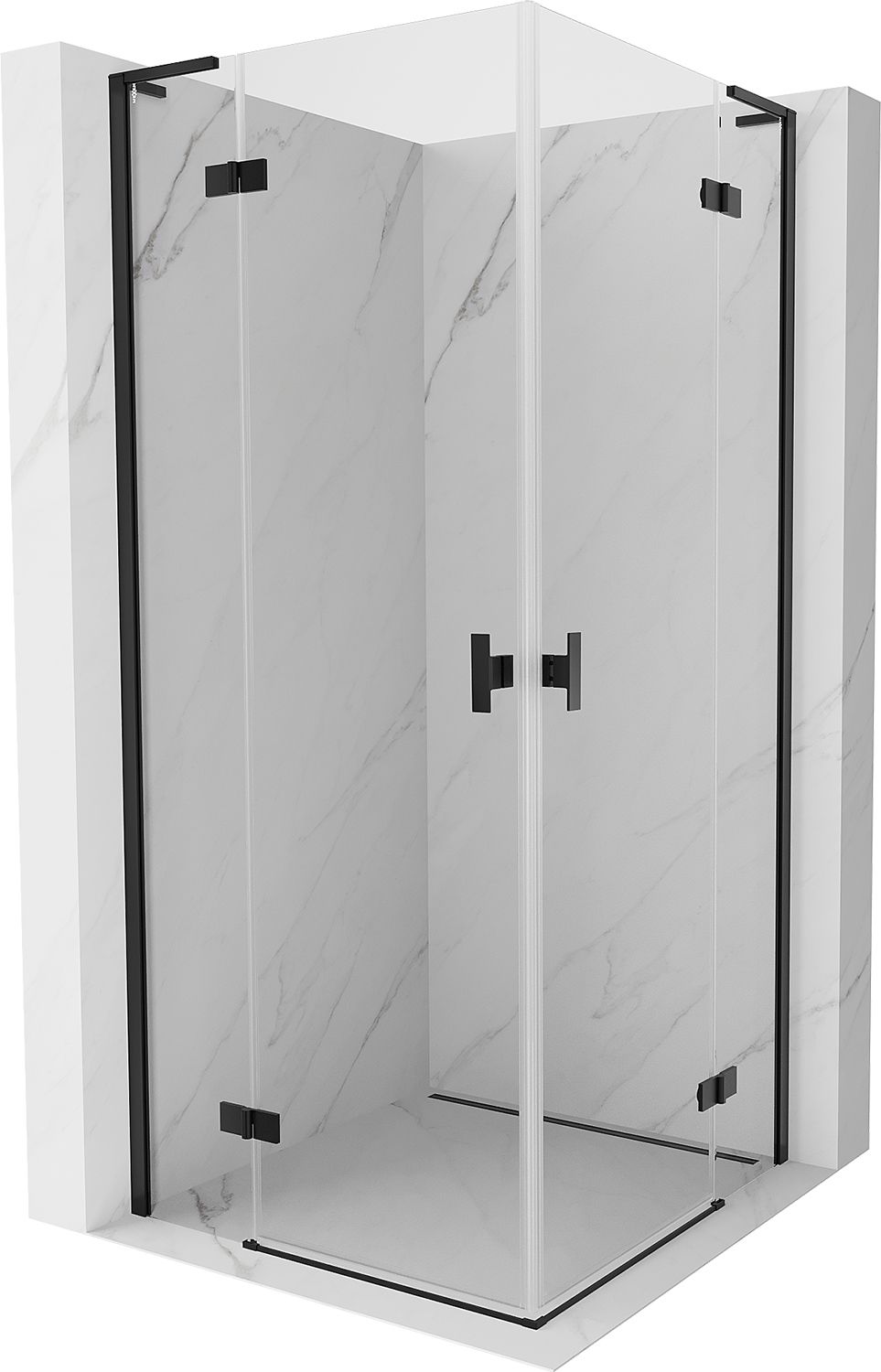 Mexen Mist-H L Duo kabina prysznicowa uchylna 120 x 120 cm, transparent, czarna - 8A5L-120L-120P-70-00
