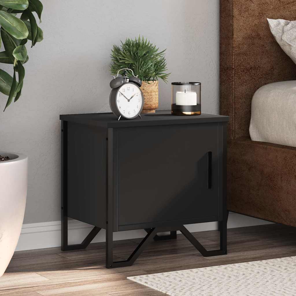 Annlera Comodino Nero 40x42x45 cm in Legno Multistrato Comodino Camera Da Letto Armadietti Laterali Mobiletto Elegante Multiuso Mobile Camera Da Letto Salvaspazio Per Camera Da Letto