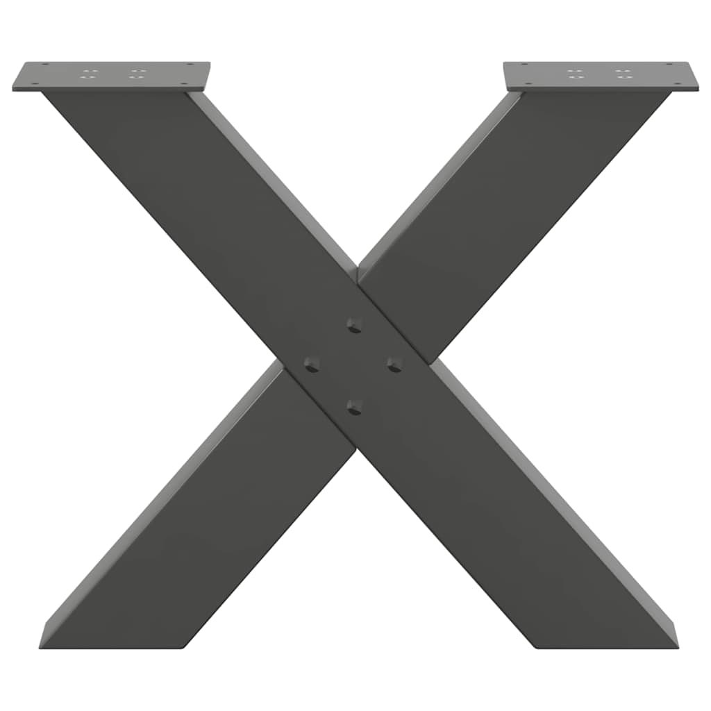 Pernas de mesa de centro em forma de X 2 unidades de aço antracite - COMFORTXL - 5