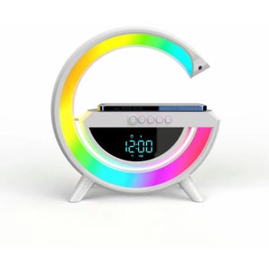 Réveil Simulateur Aube Avec Bluetooth - 9 Modes D'éclairage, 7 Sons Naturels - Charge Sans Fil - Veilleuse LED - Affichage Météo