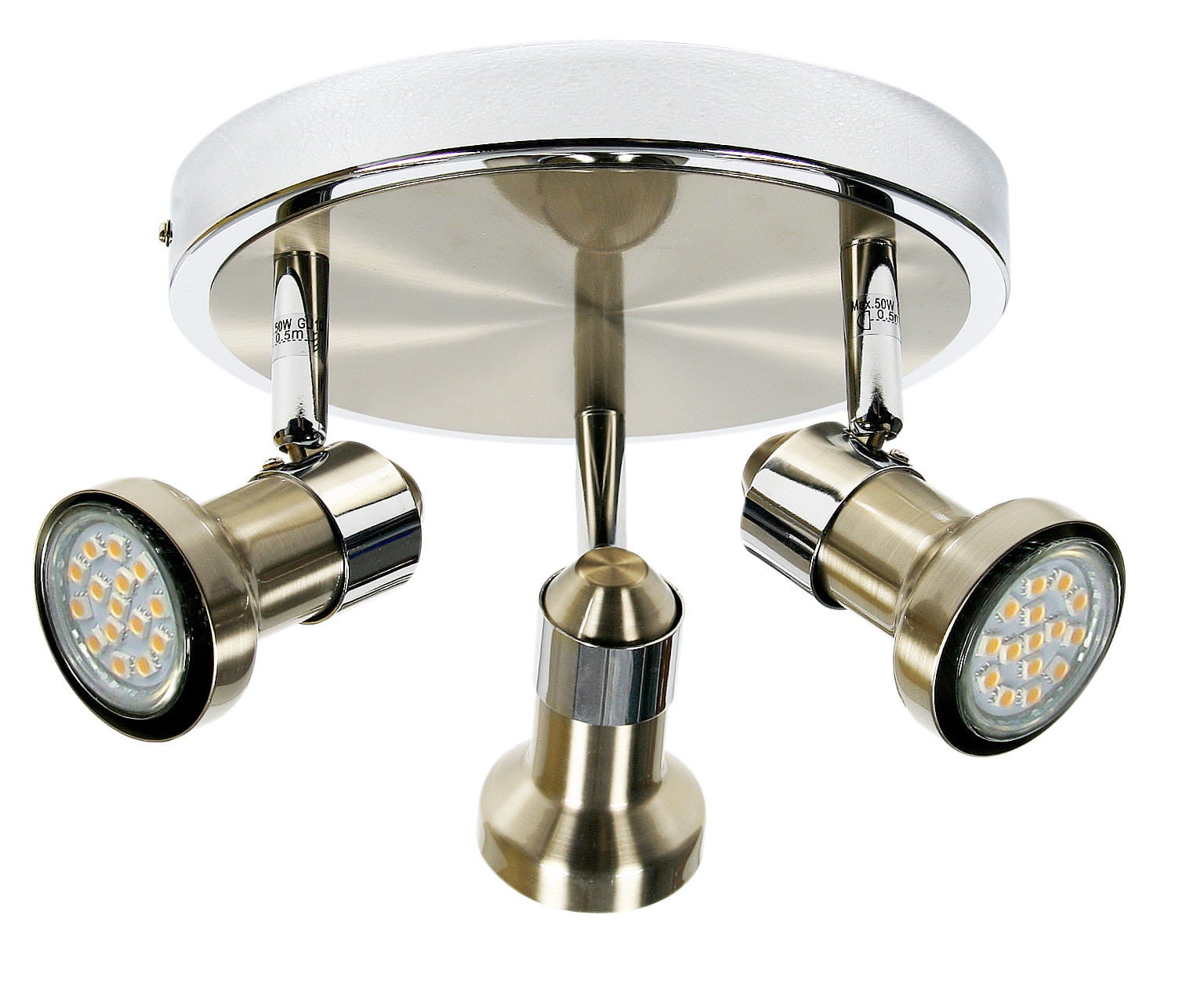 Lampa sufitowa wisząca Arkon chromowana srebrna 3xGU10x50W wym: 28 x 28 cm metal Candellux