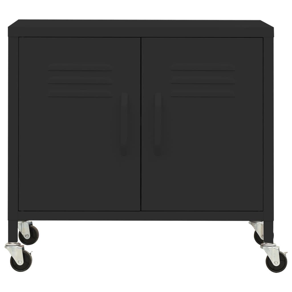 Mueble de almacenaje | Armario de almacenamiento acero negro 60x35x56cm CFW712772 - 3