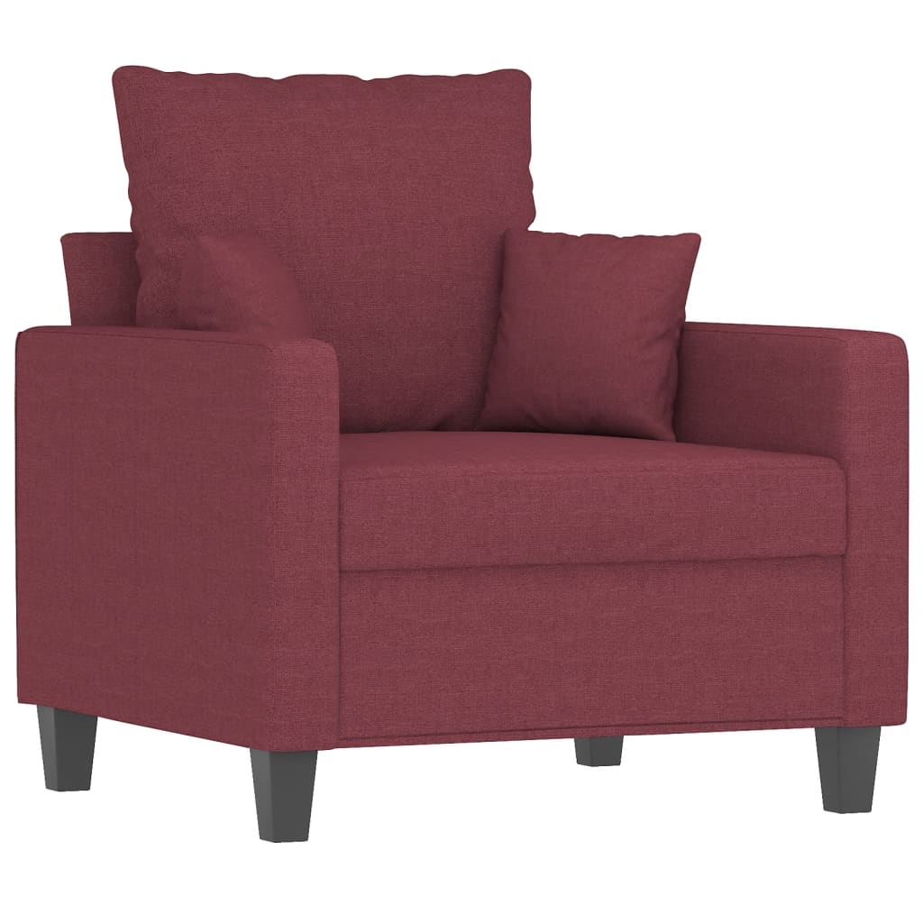 Fauteuil rouge bordeaux 60 cm tissu - 2