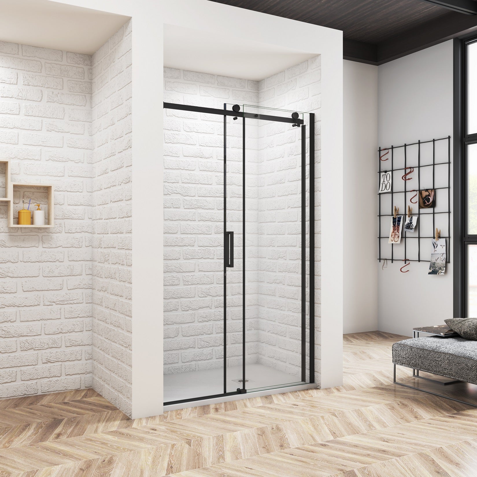 Porte De Douche Coulissante Idralite Prime 120cm Verre 8mm – Neuve