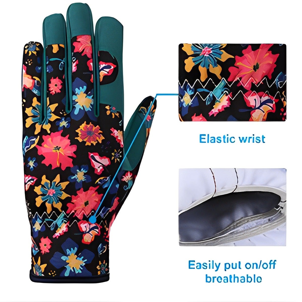 BEAFACE Luvas de jardinagem, luvas de trabalho, resistentes a cortes e perfurações, adequadas para colheita e escavação, 23,5 x 9,5 cm (azul) - 6