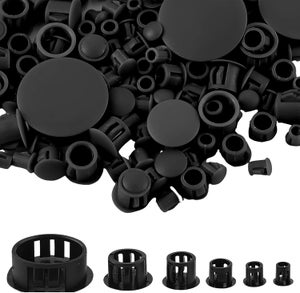 100 Pezzi Coprivite Neri 16 Mm - Tappi In Plastica Ripiegabili, Per Nascondere Viti Su Mobili E Porte