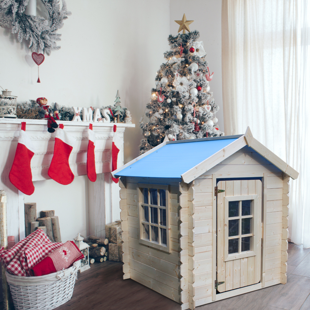 Casetta legno per bambini - Casetta giocattolo per bambini - L111xL113xA121cm/0,9 m2 - Casetta da gioco da esterno - Timbela M570M-1 - 6