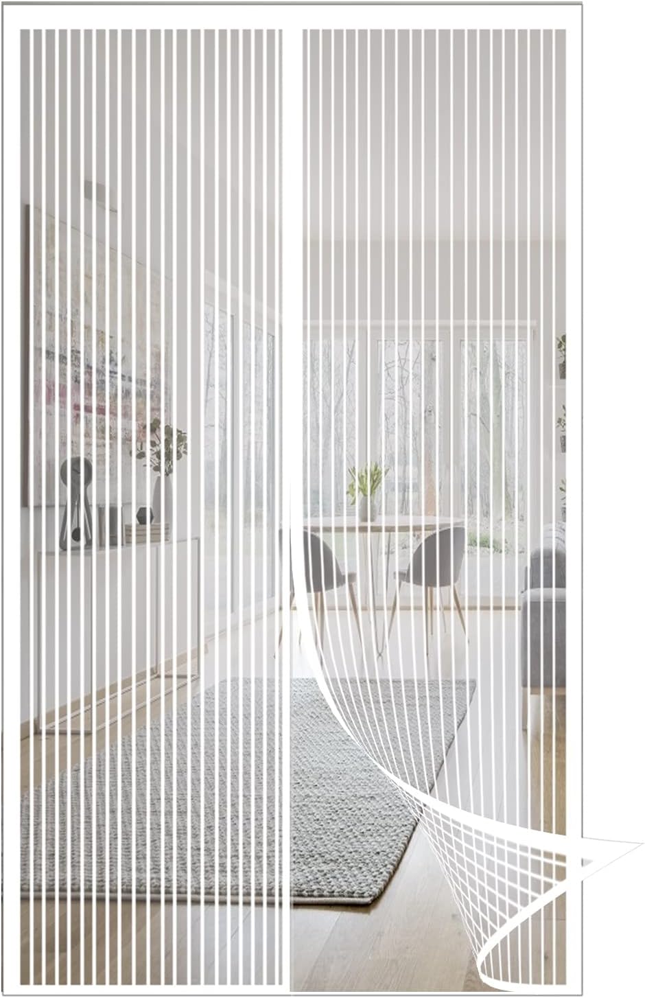 Drzwi ekranowe magnetyczne, kurtyna przeciw muchom, moskitiera magnetyczna, automatyczne zamykanie, 80x210CM białe