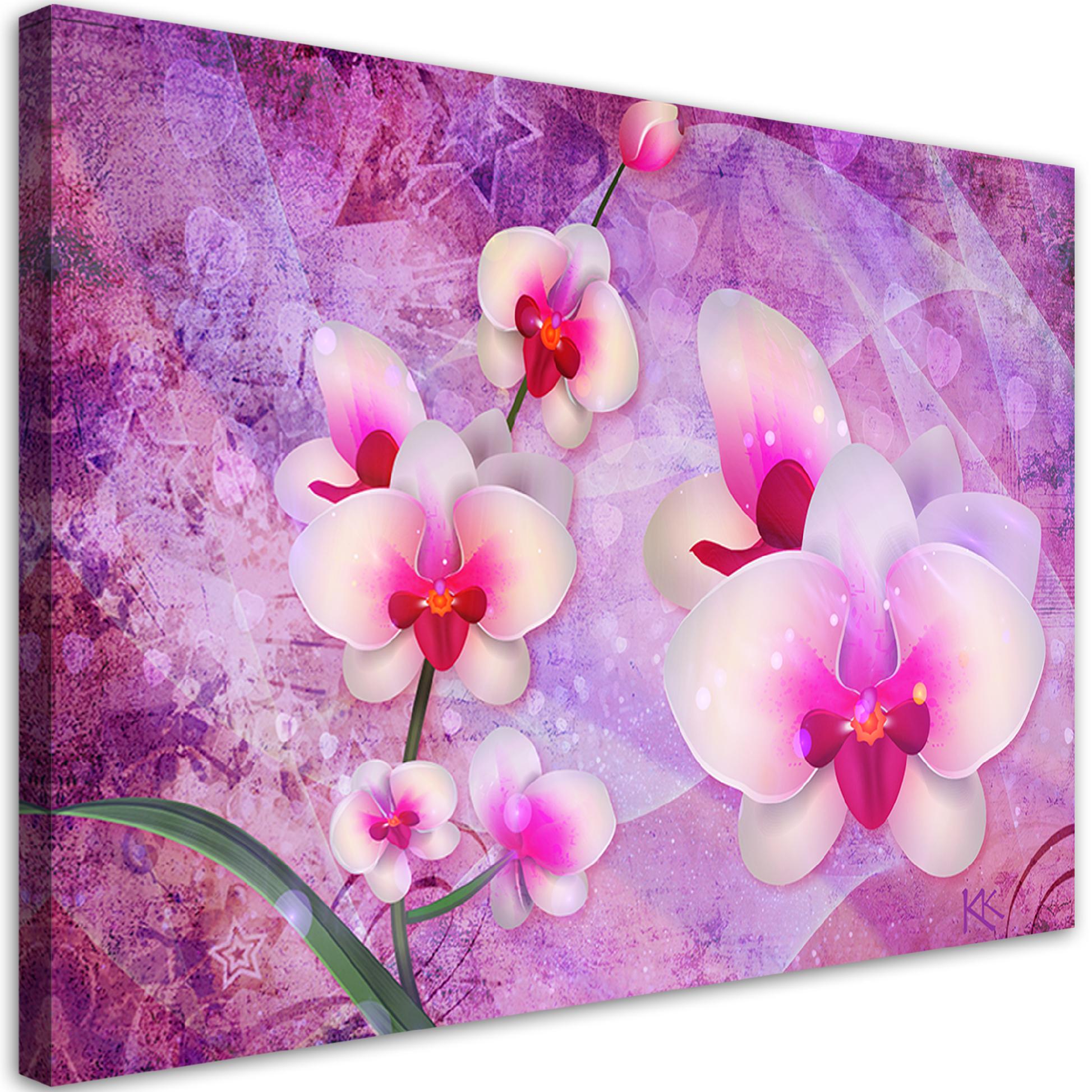 Obraz na płótnie, Orchidea Kwiaty Abstrakcja 120x80