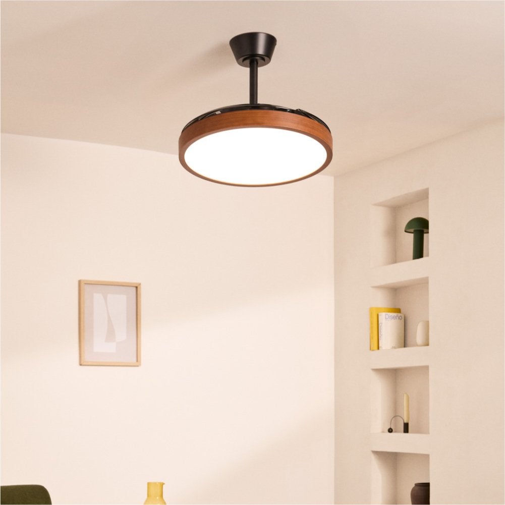 CREATE - WIND CLEAR STUDIO - Wentylator sufitowy 40W cichy z chowanymi łopatkami i oświetleniem LED, różne rozmiary -