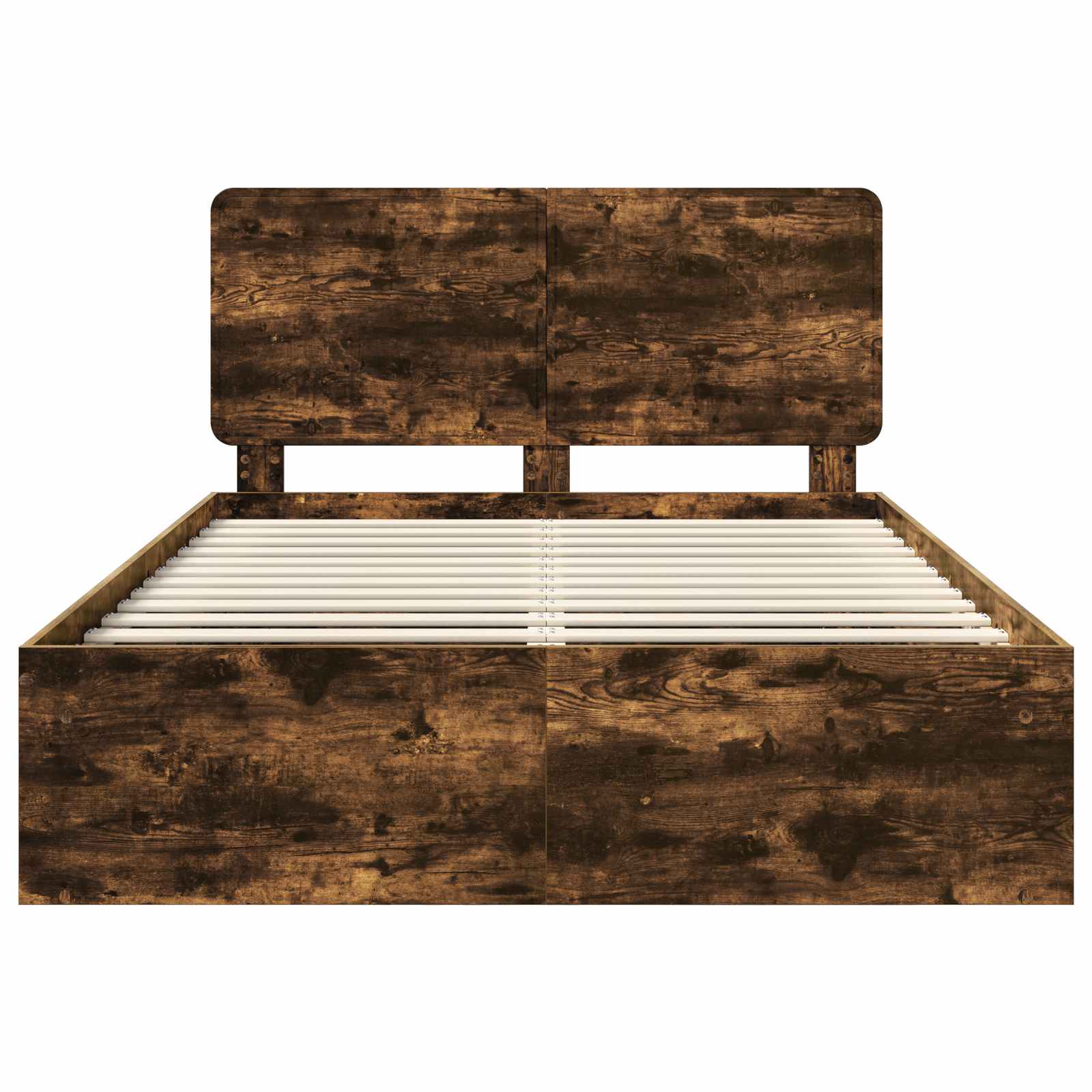 Cadre de lit chêne fumé 140 x 190 cm en bois de pin massif - 7