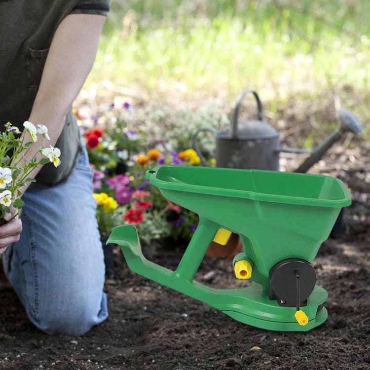 Semoir manuel et applicateur d'engrais - semis uniforme - conception ergonomique (jardinage/pelletage) - 6
