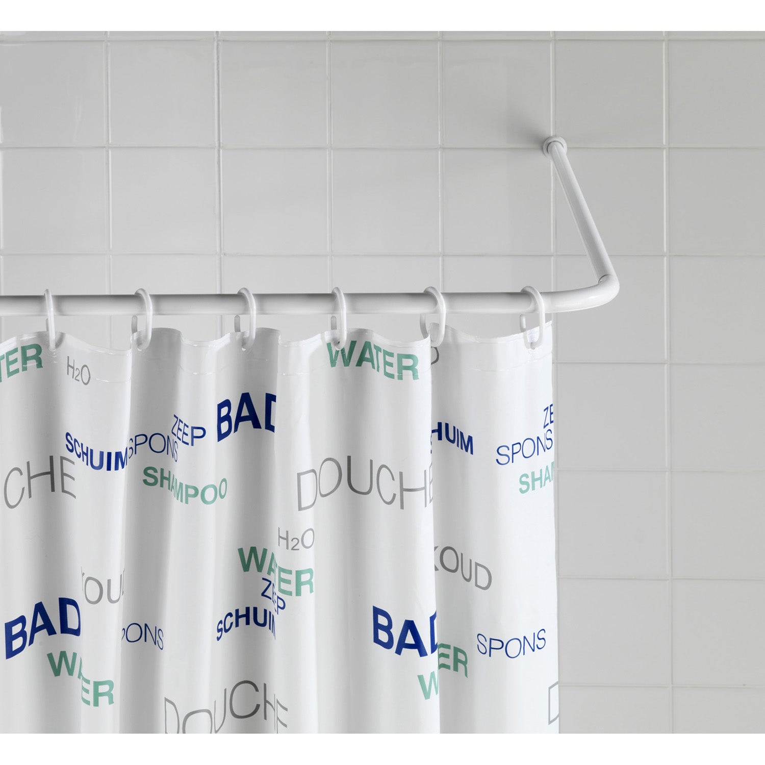 Wenko 19214100 Barre d'Angle Universelle Épais 20 mm Blanc Dimensions 80 x 80 90 x 90 cm - 2