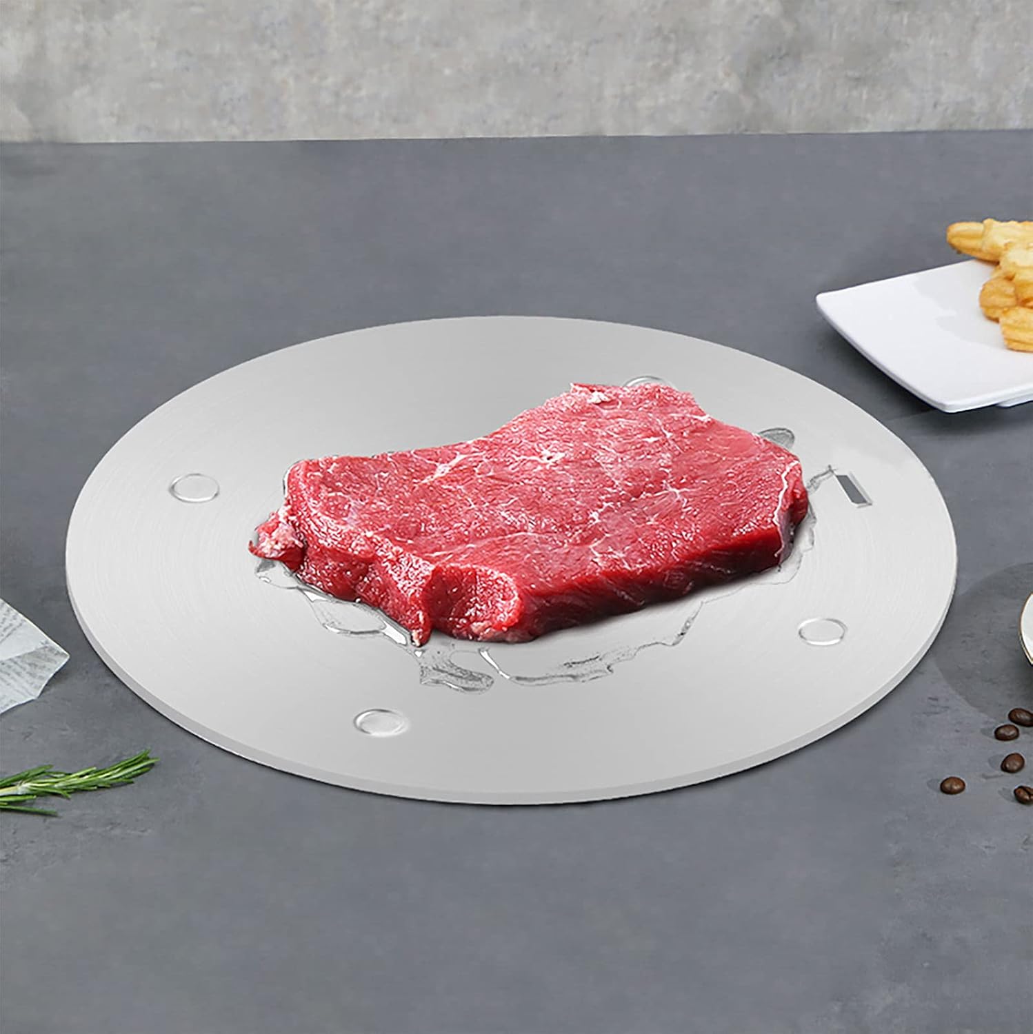 Plaque de conduction de chaleur pour cuisinière à gaz, diffuseur de chaleur en acier inoxydable, plaque adaptateur à induction avec poignée amovible - 4