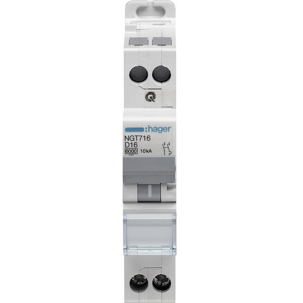 Hager - Disjoncteur 1P+N 6-10kA courbe D - 32A 1 module - NGT732 - 2