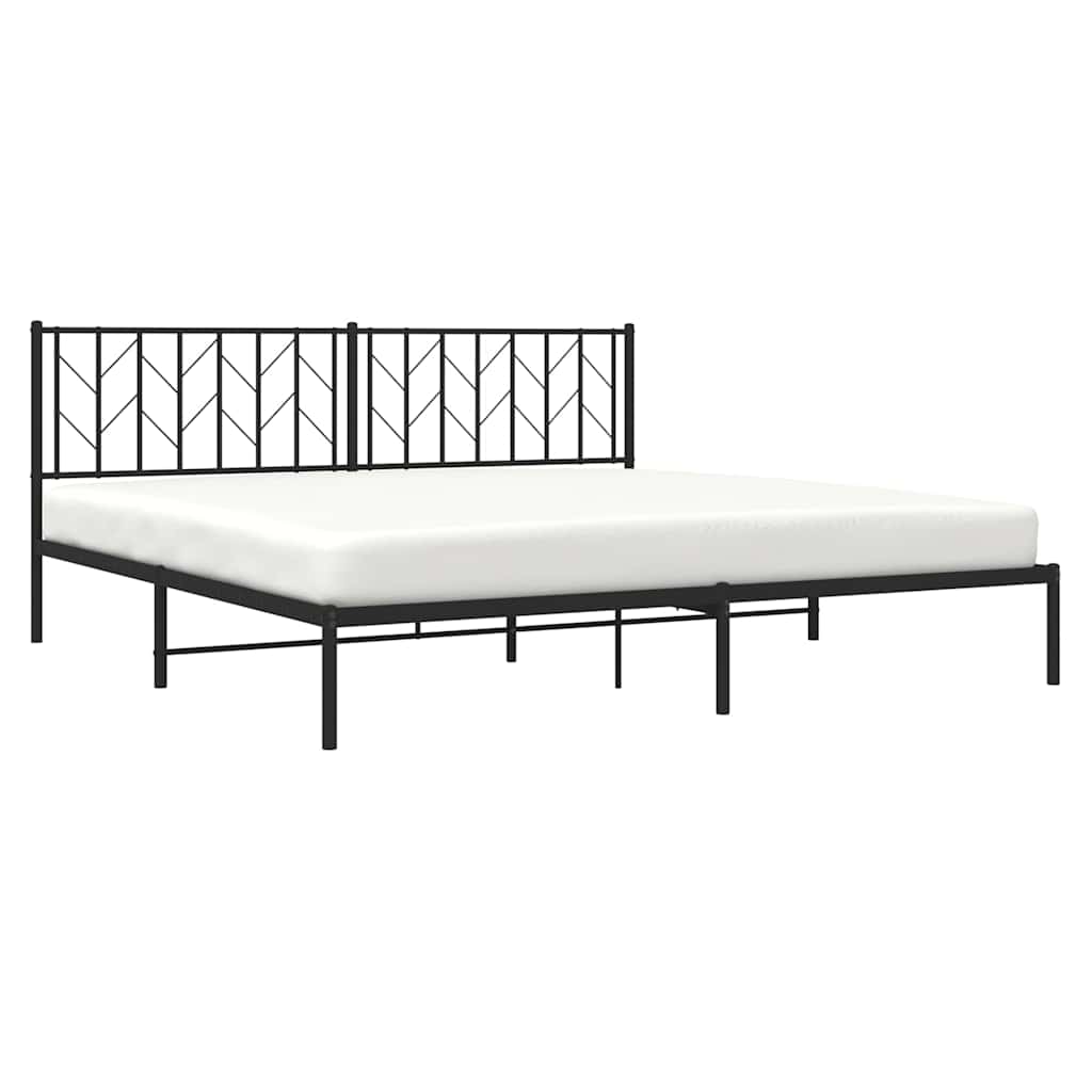 Estructura cama sin colchón con cabecero metal negro 193x203 cm vidaXL - 4