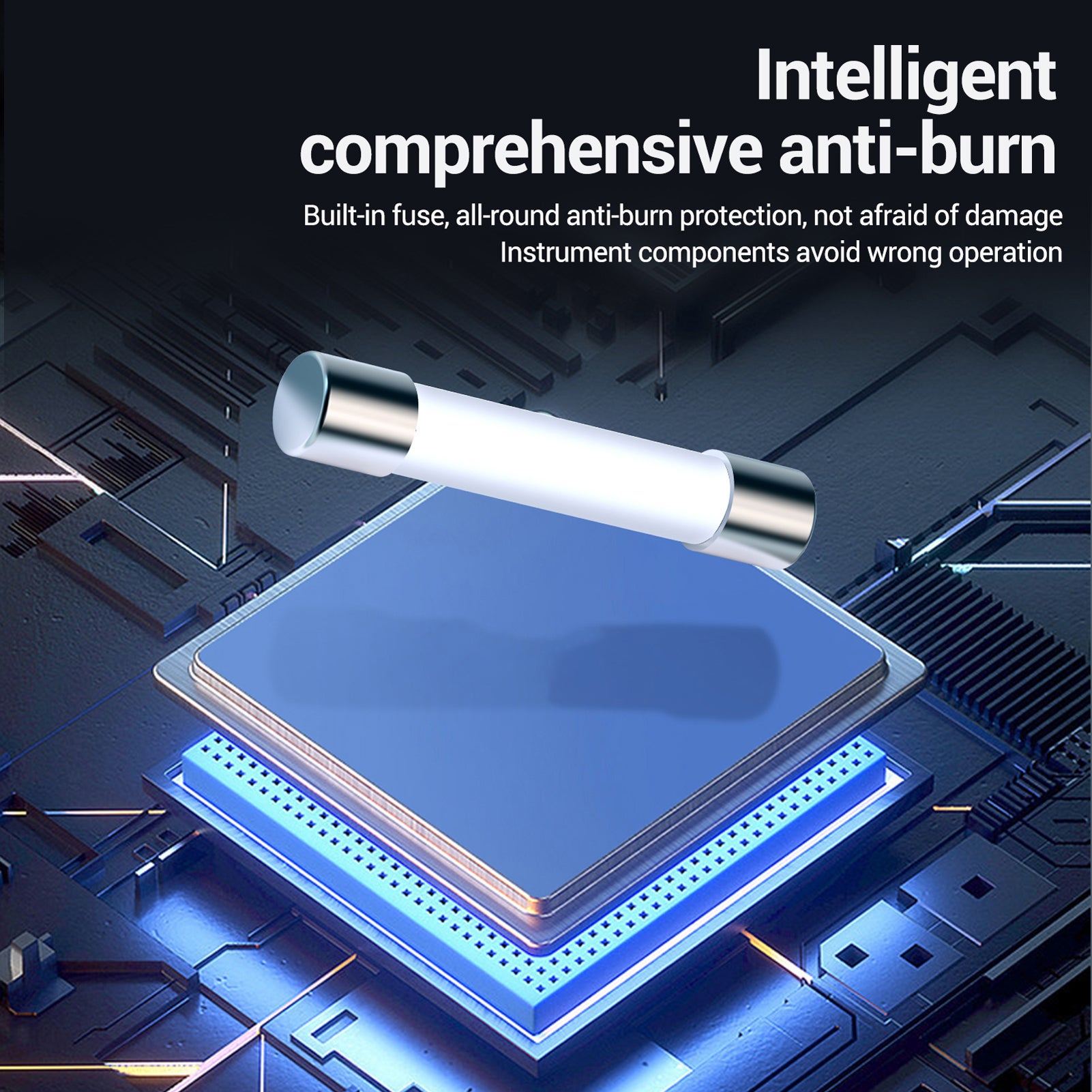 Multimetro digitale con ampio schermo LCD da 681,5 pollici, gamma manuale e automatica, misurazione multifunzione di tensione, corrente e resistenza - 6