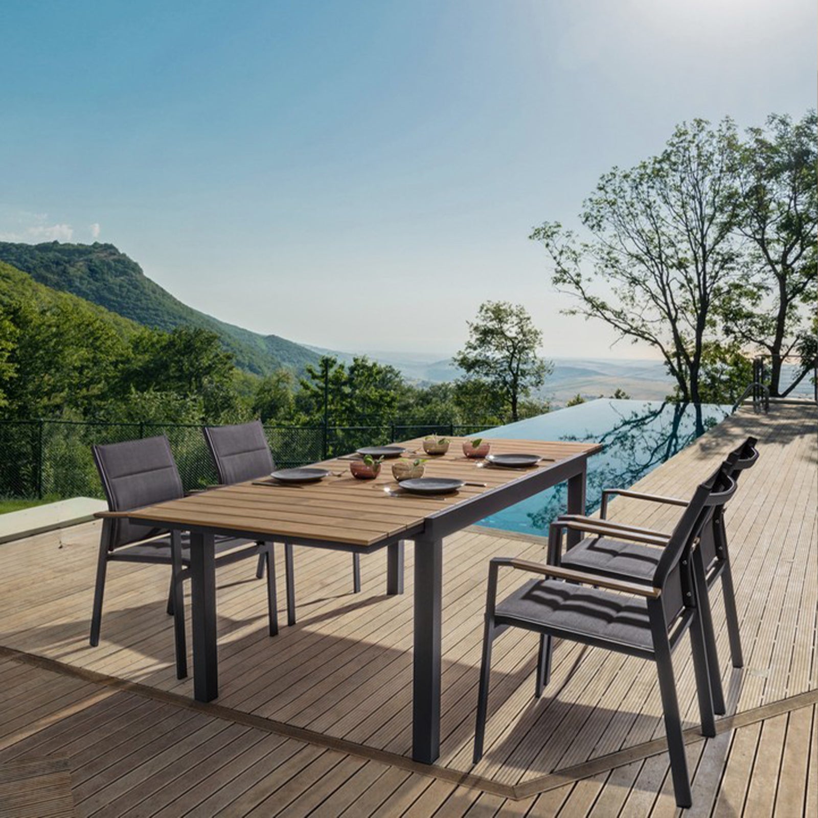 Bizzotto Kubik Anthracite Chaise avec accoudoir 662175 Pour l'extérieur - 8