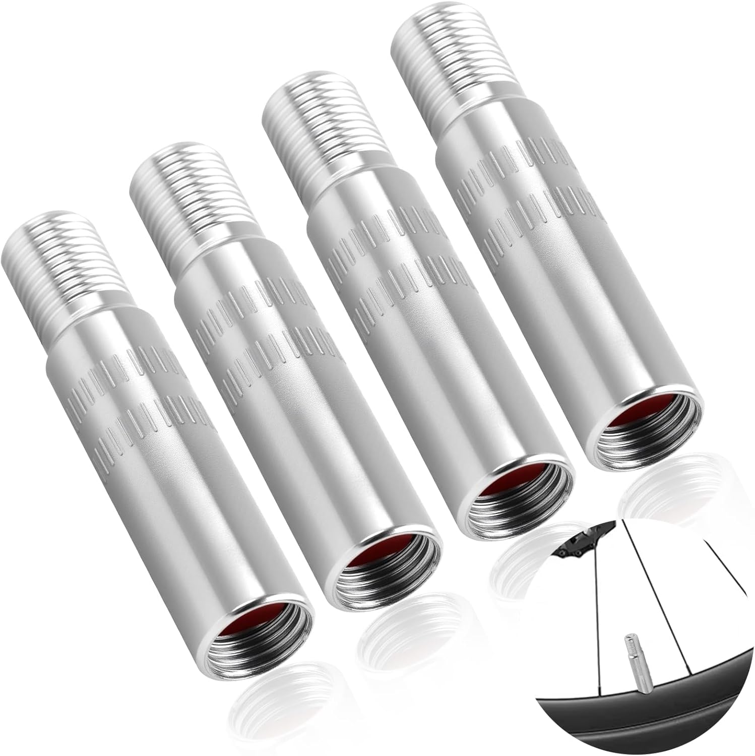 4 PCS Extention de Valve de Pneu 39mm, Extention en Aluminium pour Trottinette Électrique, Adaptateur de Rallonge Embout de Gonflage pour XIAOMI M365 - 7