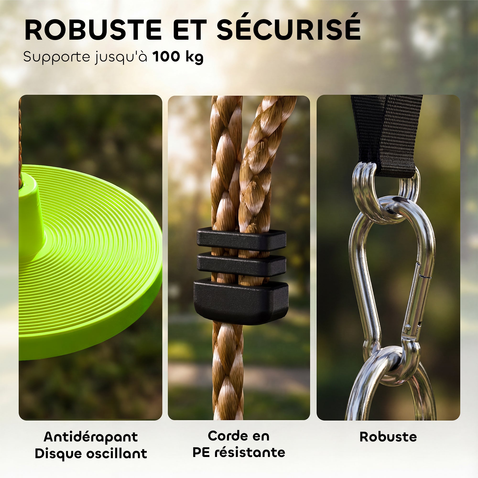 Balançoire en corde d'escalade pour enfants HDPE AIYAPLAY - 5