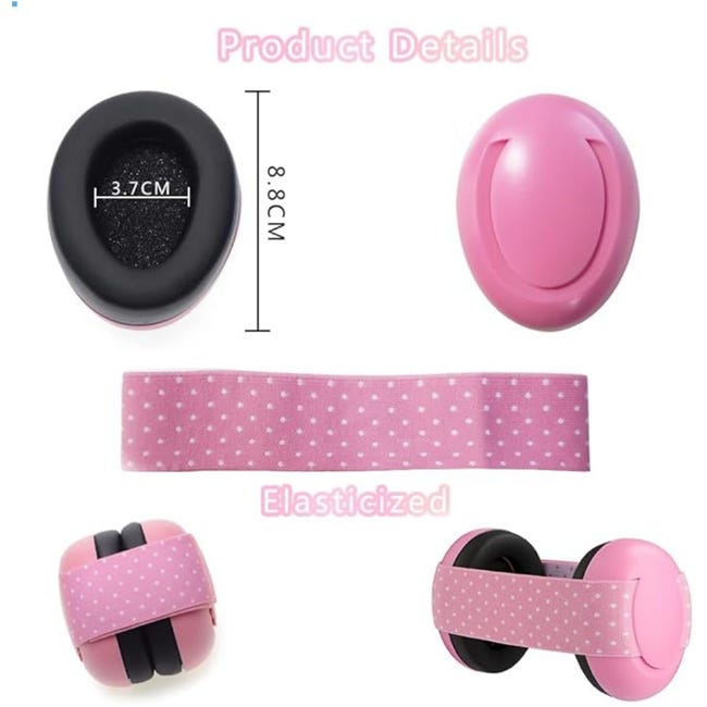 Casque Anti-Bruit Bébé 2-en-1 – Protection Auditive 25 DB, Réglable, Confortable, Pour 3-48 Mois, Sommeil & Sorties