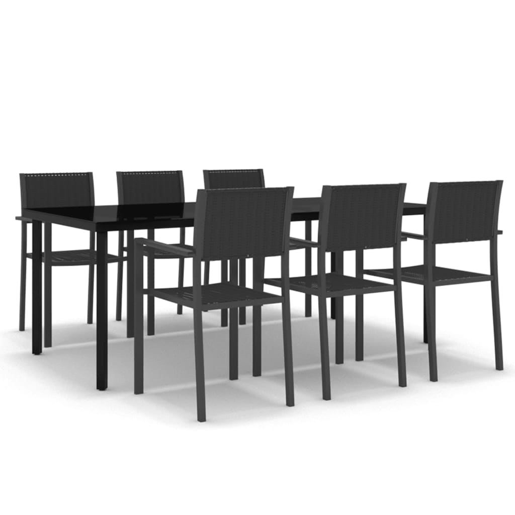 Maison Exclusive - Set Mobili da Pranzo da Giardino 7 pz Nero - 2