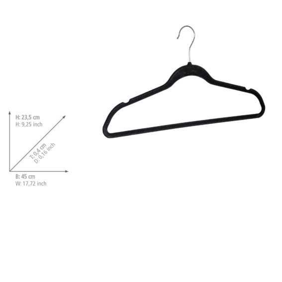 Cintres flocage 5 pcs. Noir, WENKO - 4