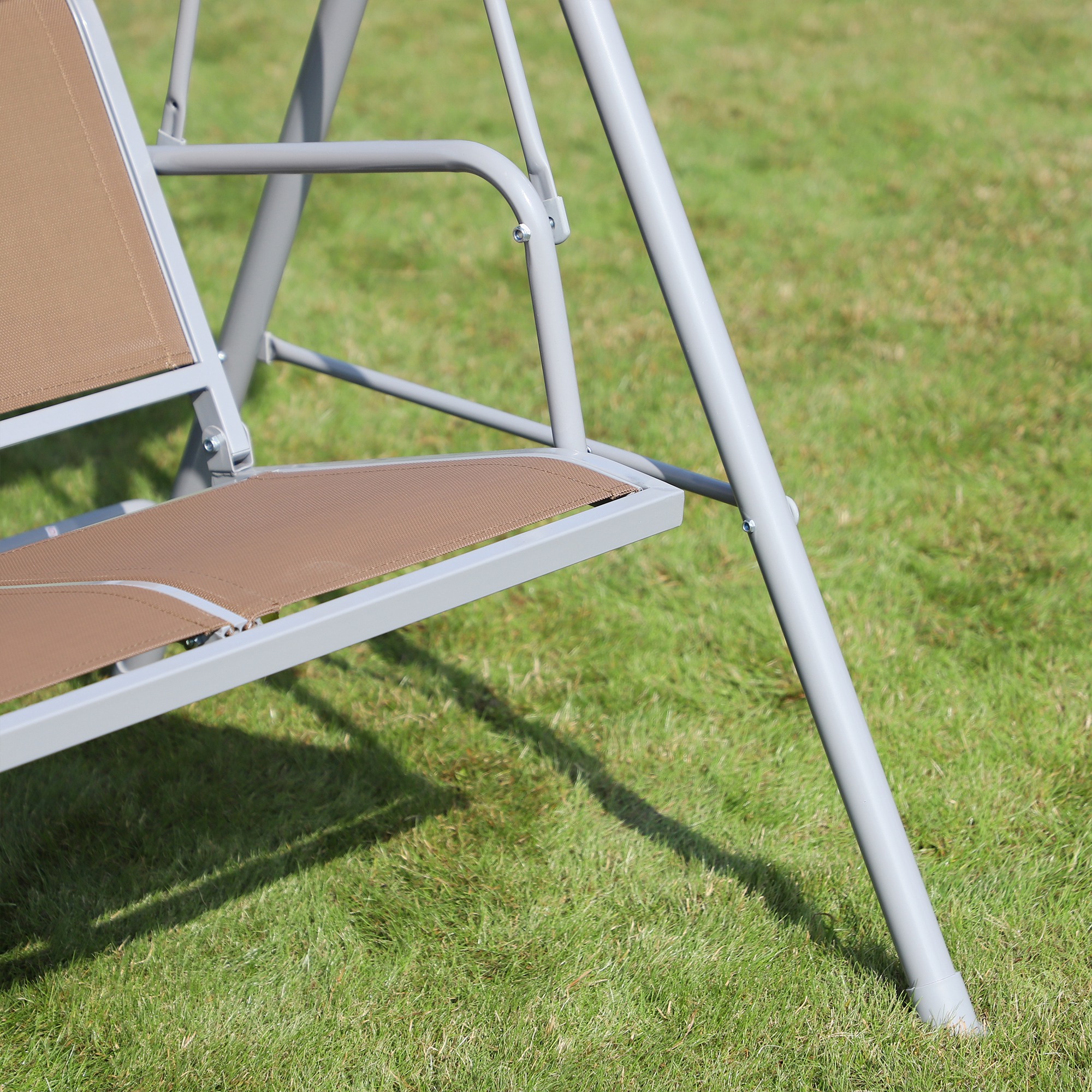 Outsunny Balançoire de jardin 3 places 171x108x154 cm marron_84A-059BN - 5