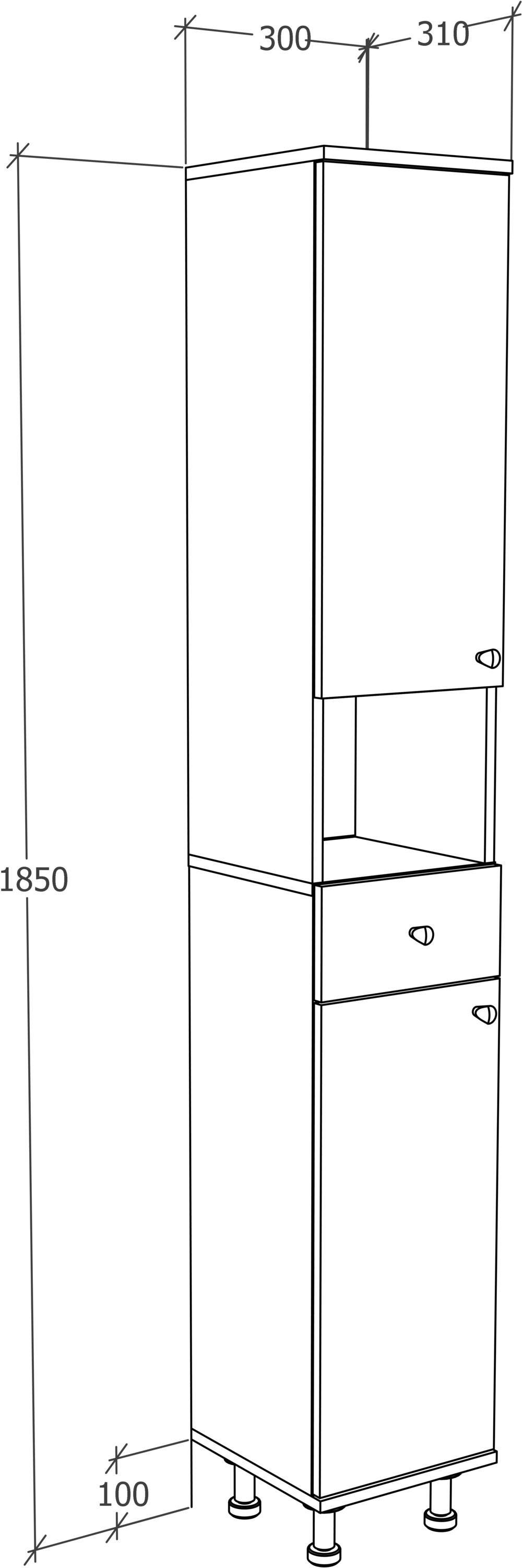 VCM Colonne de salle de bain Nilosi Blanc H. 185 x B. 30 x T. 31 cm - 5