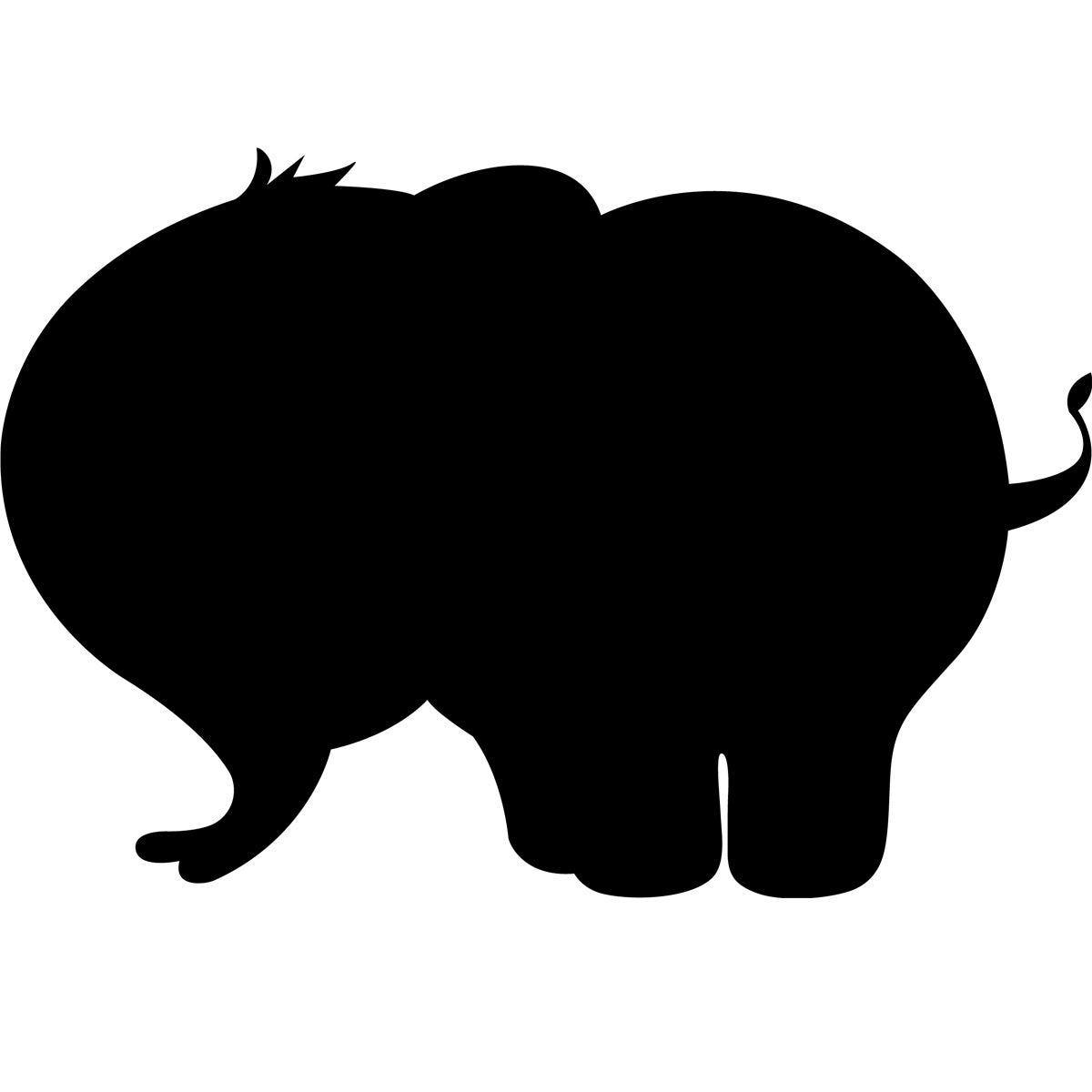 Adesivo Elefante silhouette - Sticker adesivo - adesivi murali - 110x160cm - 4
