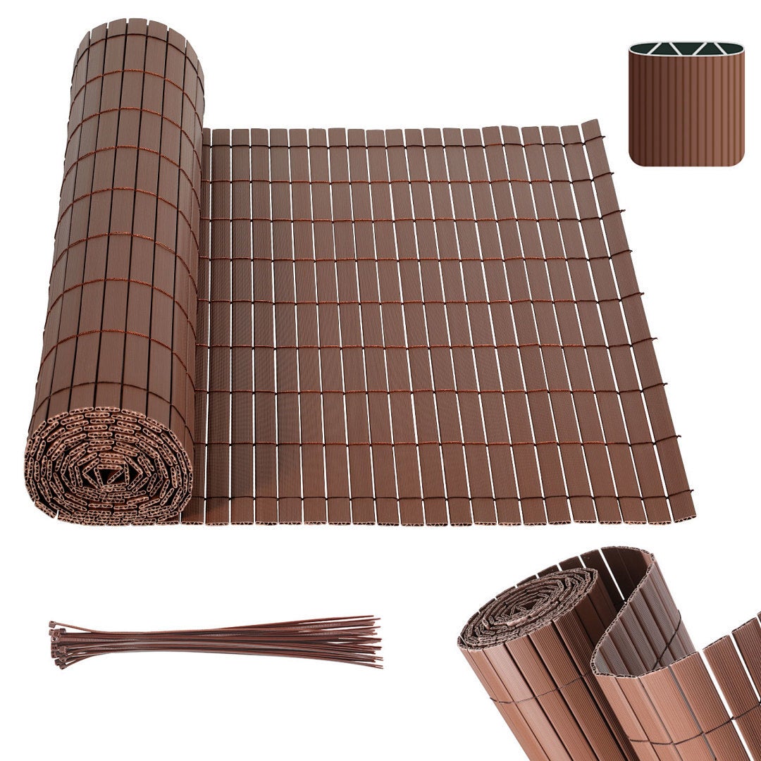 Osłona PVC 80x400 cm, odporna na pogodę, brązowy