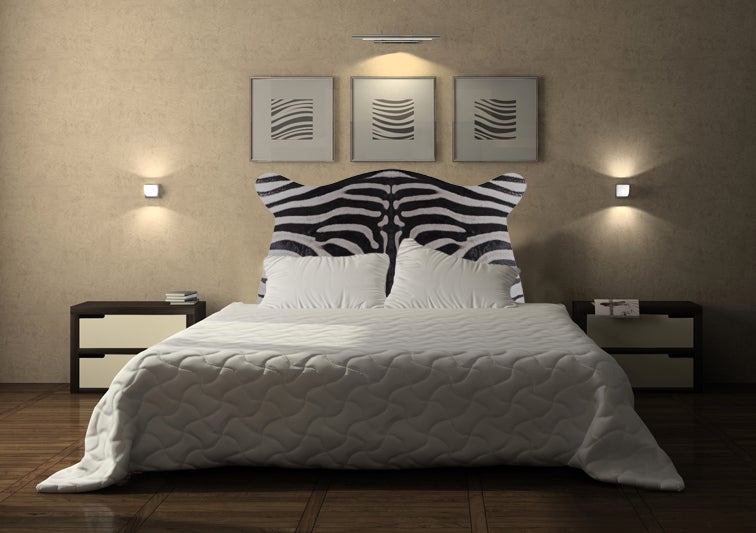 Pegatina decorativa de cabecera, piel falsa de cebra magnífica efecto 3d real, 83 cm x 160 cm